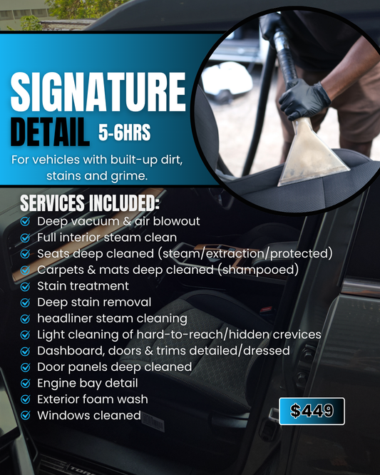 Signature deep car interior detailing package in Suva, Fiji