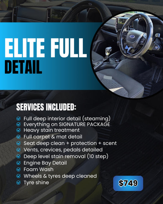 Elite Full Detail package services and pricing