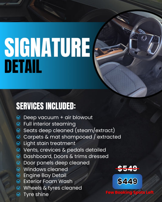Signature Detail package services and pricing